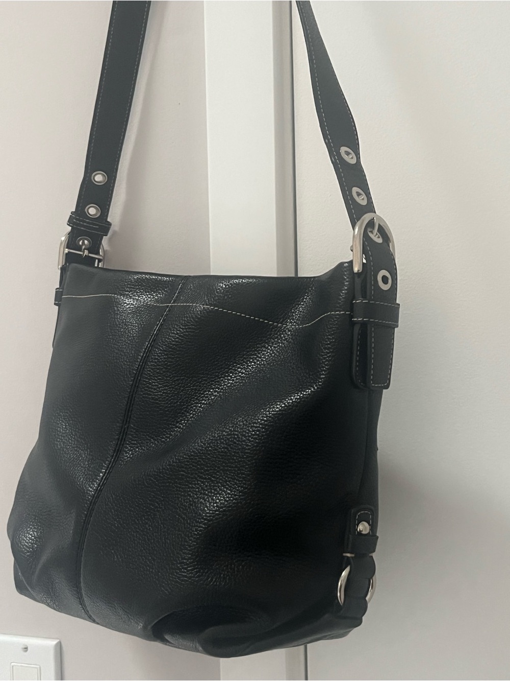 Y2K Coach Convertible Pebble Leather Large Hobo - F15064 - EUC